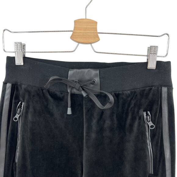 Blanc Noir Interpol Velvet Jogger Pants Velour‎ Faux Leather Black Size Small - Picture 4 of 11